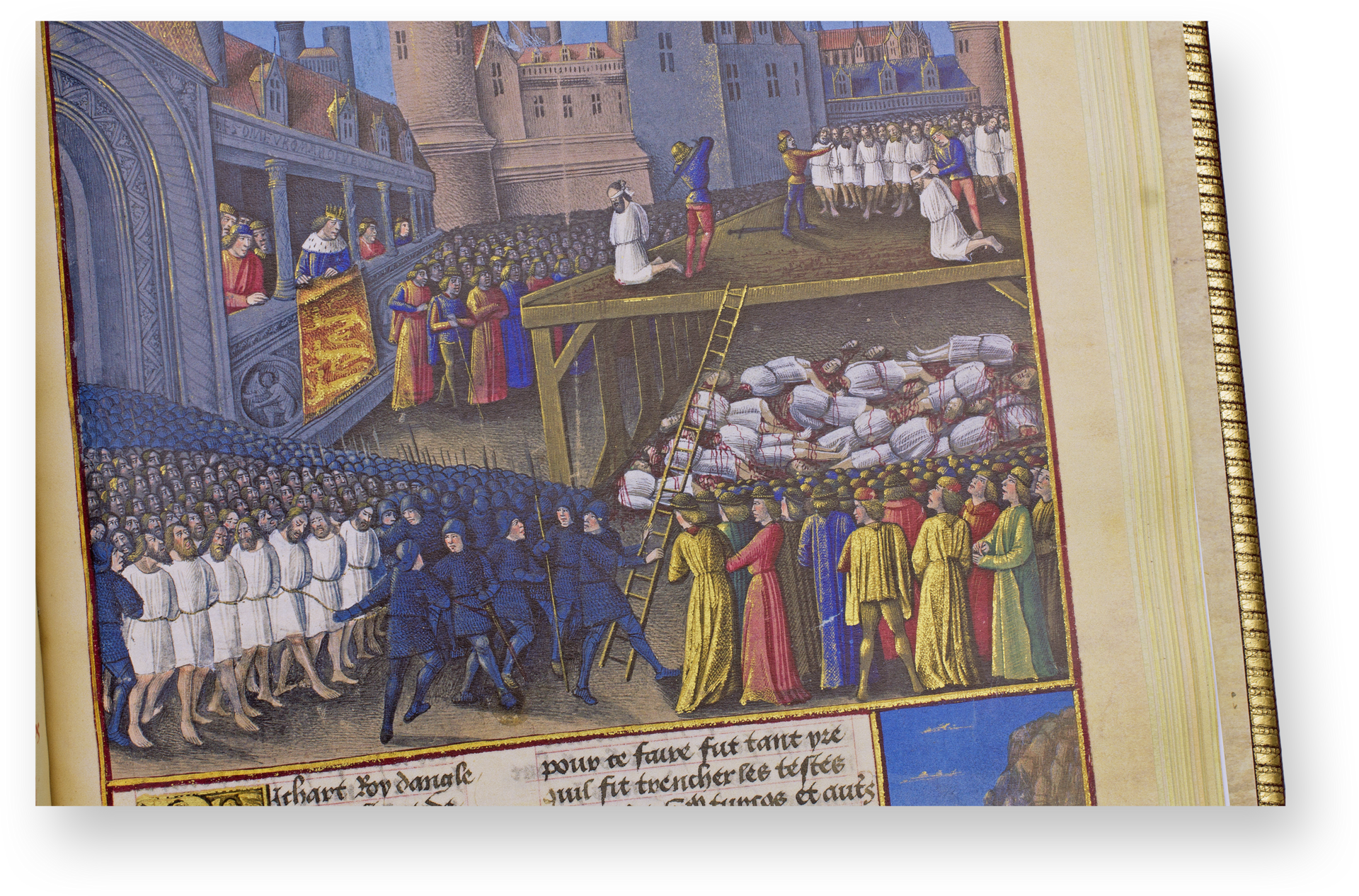 Chronik der Kreuzzüge: Die Passage von d'Outremer Richard Löwenherz lässt alle 2700 Mitglieder einer muslimischen Garnison enthaupten. (Chronik der Kreuzzüge: Die Passage von d'Outremer, Bourges (Frankreich) — 1474)